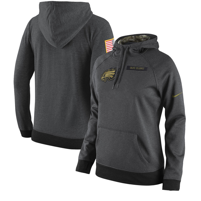 Women NFL Philadelphia Eagles  Nike Olive Salute To Service Hoodie